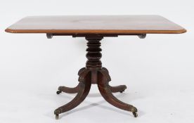 A Regency mahogany rectangular breakfast table:,
