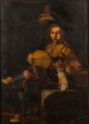 Manner of Michelangelo Caravaggio late 18th/19th Century- The Lute Player:-,
