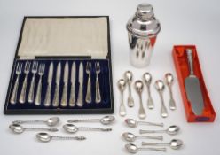 A set of six George IV Irish silver egg spoons, maker Richard Garde, Dublin, 1826: crested,