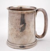 A George V silver mug, maker Joseph Gloster Ltd, Birmingham, 1926: inscribed and dated,