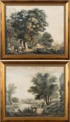 German / Mid European School 18th Century- An upland river scene,