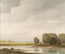 * Pierre De Clausade [1910-1976]- River landscape:- signed bottom right oil on canvas 54 x 65cm *