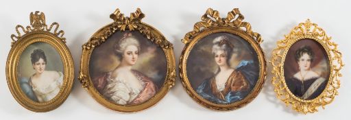 Moreau [19th Century] after Francois Simon- A miniature portrait of Jeanne Francoise Julie Adelaide