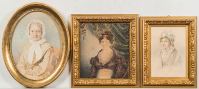 English School early 19th Century- A portrait of a lady,