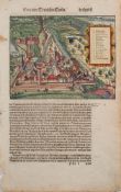 MUNSTER, Von Dem Teutschen Lande : hand coloured woodblock, 185 x 150 mm, late 16th cent.