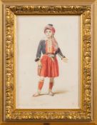 Attributed to Thomas Charles Wageman [1787-1863]- Mustapha Ali:-, portrait of a young Turkish boy,