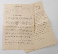BLYTON, Enid : [1897 - 1968] Two signed manuscript letters, addressed from 34 Oakwood Avenue,