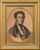 English School Circa 1830- A portrait of a young man:-,