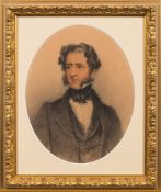 Attributed to George Richmond [1809-1896]- A portrait of a gentleman:- bust-length,