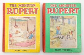 TOURTEL, Mary - The Monster Rupert : 1948 & 1949. With a small box of other books inc.