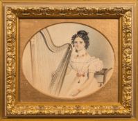 English School Circa 1826- A portrait of Mrs Sarah Prior [nee Newcombe] [1800-1875],