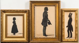 English School Circa 1841- A full-length bronzed silhouette portrait of John Edgell of Trowbridge