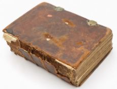 BIBLE : The Holy Bible Containing the Old Testament and the New - old embossed calf with remains