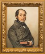 Attributed to Jacob Diezler [1789-1855]- Self-portrait:- half-length, with dark hair,