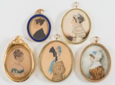 Mr Rackshaw [English School early 19th Century]- A miniature profile portrait of Susannah Woolard