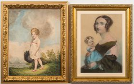 Edwin Dalton Smith [1800-1866]- A portrait of Mrs James MacCulloch with her granddaughters Florence