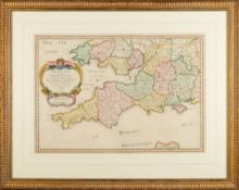 SANSON, S - Provinces d'West : hand coloured map, 54 x 37 cms, attractive gilt frame, 1654.