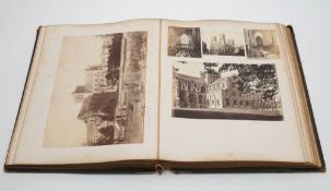 PHOTOGRAPH ALBUM : Great Britain & Grand Tour album, half morocco spine detached, large 4to,
