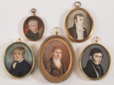 English School early 19th Century- A miniature portrait of a William George as a boy:-,
