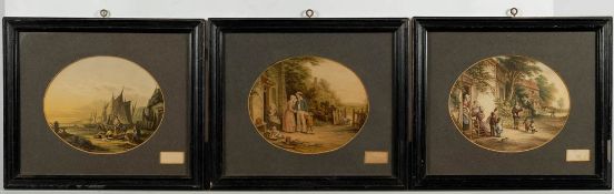 LE BLOND : Three prints, framed & glazed - The Sailors Departure,