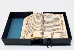 FOLIO SOCIETY - The Luttrell Psalter : blue Nigerian goatskin with a design by David Eccles,