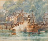 * Charles Eddowes Turner [1883-1965]- Fowey:- signed watercolour 23 x 27cm.