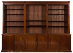 A Victorian mahogany library bookcase:,