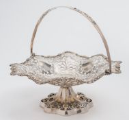 A George V silver swing handled basket, maker Elkington & Co, Birmingham,