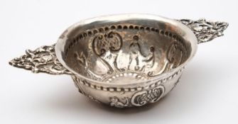 A 19th century Dutch silver wine tasting bowl, bears import marks for Sheffield,