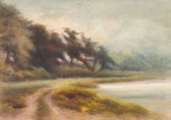Miss Mary Wynne Minshall [19/20th Century]- The Dee at Glyndyfrdw:- watercolour 34 x 22cm,