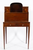 A lady's 19th century mahogany and inlaid bonheur du jour:,