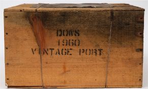 A sealed case of Dows Vintage Port 1960:, OWC, stamped as per title, double steel wires to case,