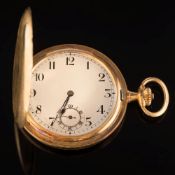 A gentleman's slim keyless lever dress hunter pocket watch: the circular dial,