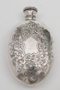 A Victorian provincial silver spirit flask, maker J.
