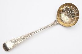 A George III provincial silver Old English pattern sugar sifter, maker Richard Ferris, Exeter,