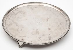 A George III silver salver, maker John Crouch I & Thomas Hannam, London, 1784: crested,