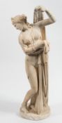 Rossi, a carved marble figure of Aphrodite: the semi naked female standing with drapes,
