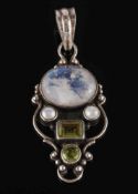 An Arts and Crafts style moonstone,