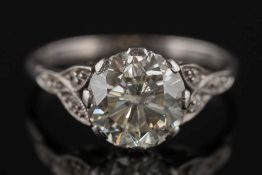 A diamond solitaire ring: the circular, brilliant-cut diamond approximately 8.3mm diameter x 5.