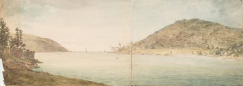 English School 18th Century- Dartmouth Castle & Harbour 1760,