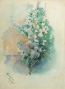 John Reinhard Weguelin [1849-1927]- A branch of blossom:- inscribed 'Winchelsea,