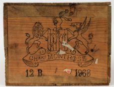 A sealed case of Chateau Montrose 1966:, OWC,