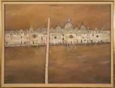 * Bateson Mason [1910-1977]- Facade over Water:- signed bottom right further signed and inscribed