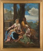 Manner of Nicholas Poussin, 17/18th Century - The Holy Family:- oil on canvas 95 x 79cm.