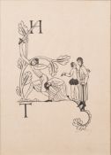 Eric Gill [1882-1940]- Letters H and T:- woodblock print signed and numbered in pencil Eric G