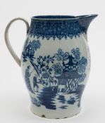 A Swansea Pottery pearlware jug: of ovoid form with strap handle,