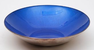A Norwegian Sterling silver and enamel bowl by J.