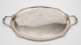 A Victorian silver serving tray, maker Henry Stratford, Sheffield,