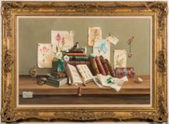 * Deborah Jones [1921-2012]- A Shelf in the Studio:- signed and dated MCMLXXXIII oil on canvas 49 x