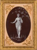 A porcelain plaque, probably Royal Worcester, painted by E.